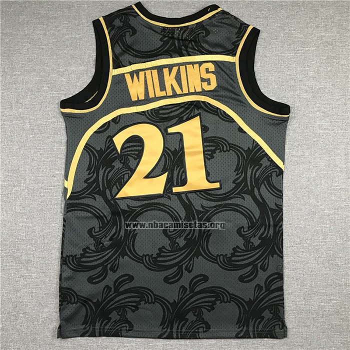 Camiseta Atlanta Hawks Dominique Wilkins NO 21 1986-87 Hardwood Classic Negro